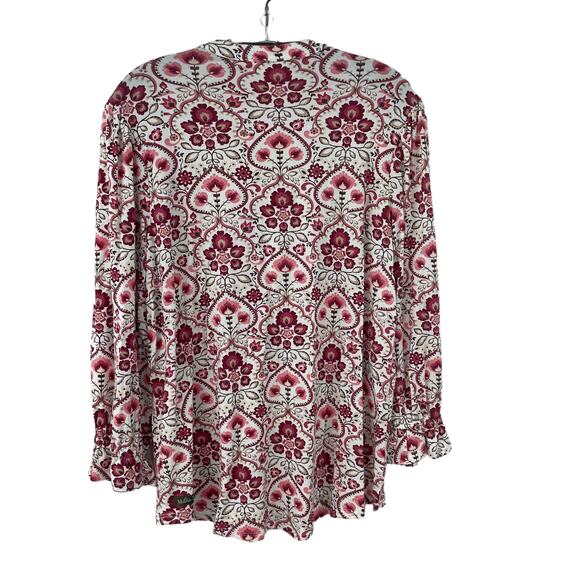 Matilda Jane Ruffle Sleeve V Neck Embroidered Floral Top Red Pink Womens Small - Picture 6 of 7